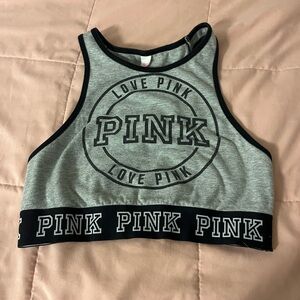 PINK Victoria's Secret Gray and Black Sports Bra